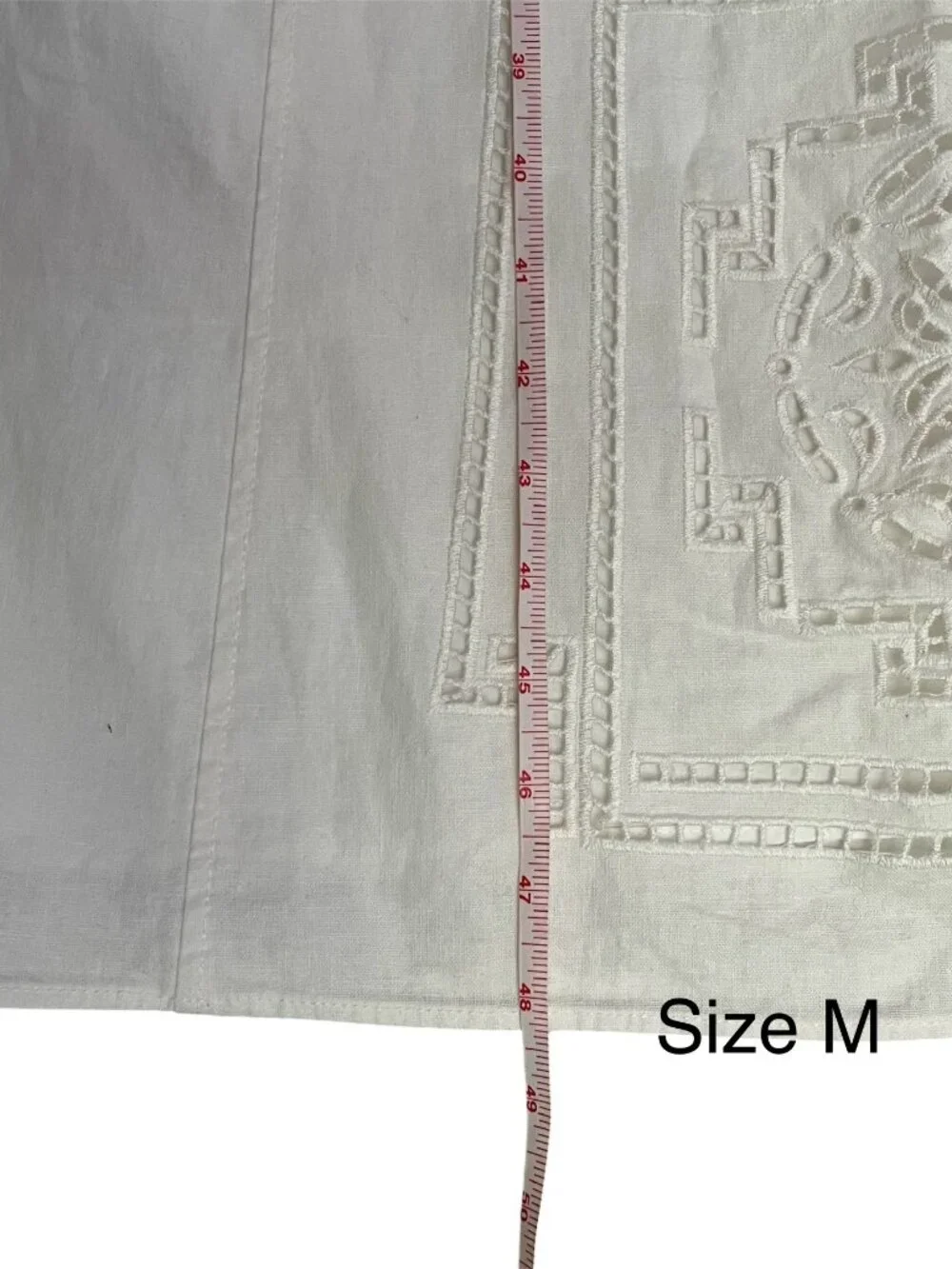 Zara ZW Collection Linen Blend Embroidered Dress Ecru Midi Straight Medium NWT - Picture 9 of 9